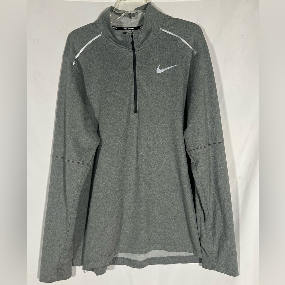 NIKE LIGHT GREEN DRI-FIT SPORTS STYLE TRACK RUNNING JACKET 1/4 ZIP UP TOP MEN XL